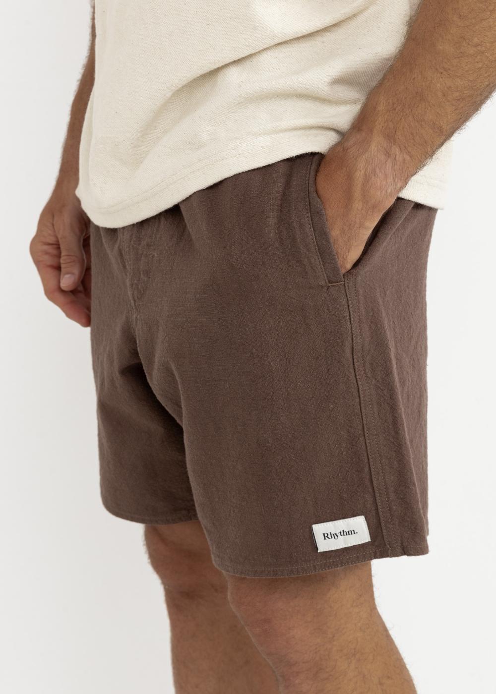 Textured Linen Jam - מכנס קצר פשתן/כותנה
