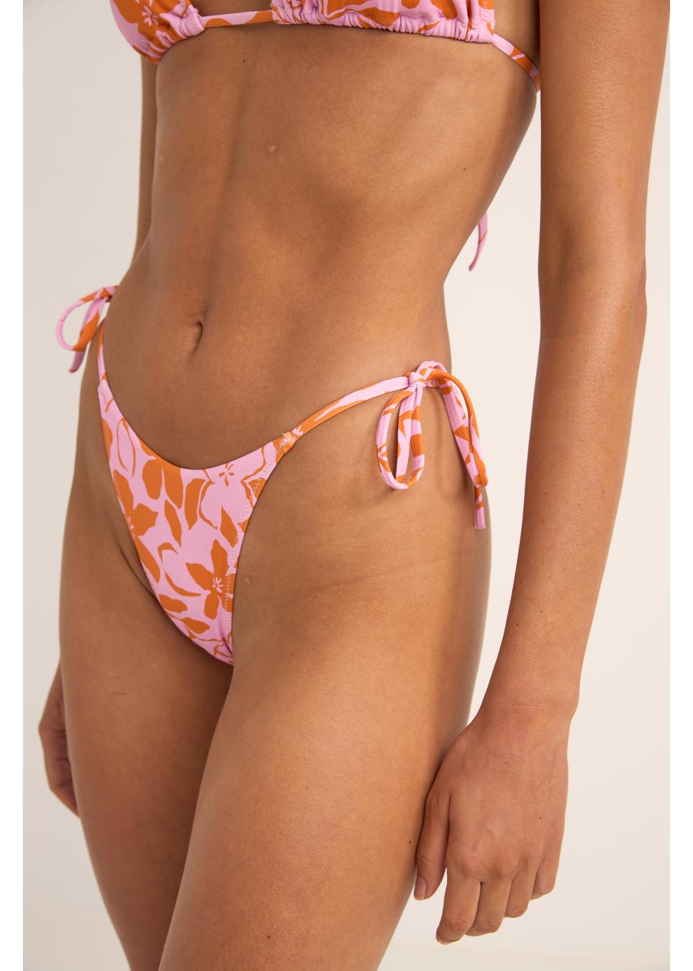 Bora Bora Floral Tie Side Hi Cut Pant - תחתון ביקיני