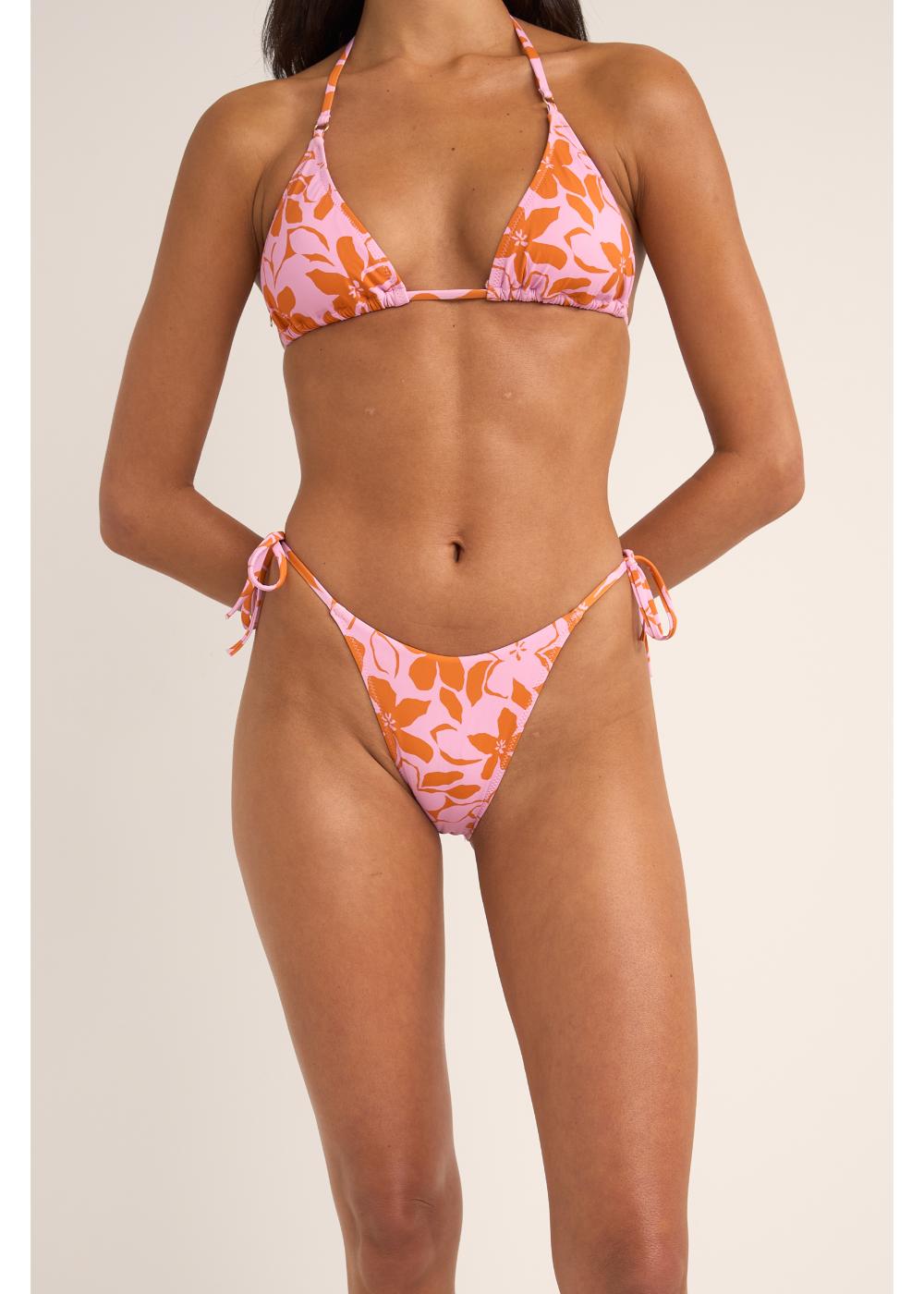 Bora Bora Floral Tie Side Hi Cut Pant - תחתון ביקיני