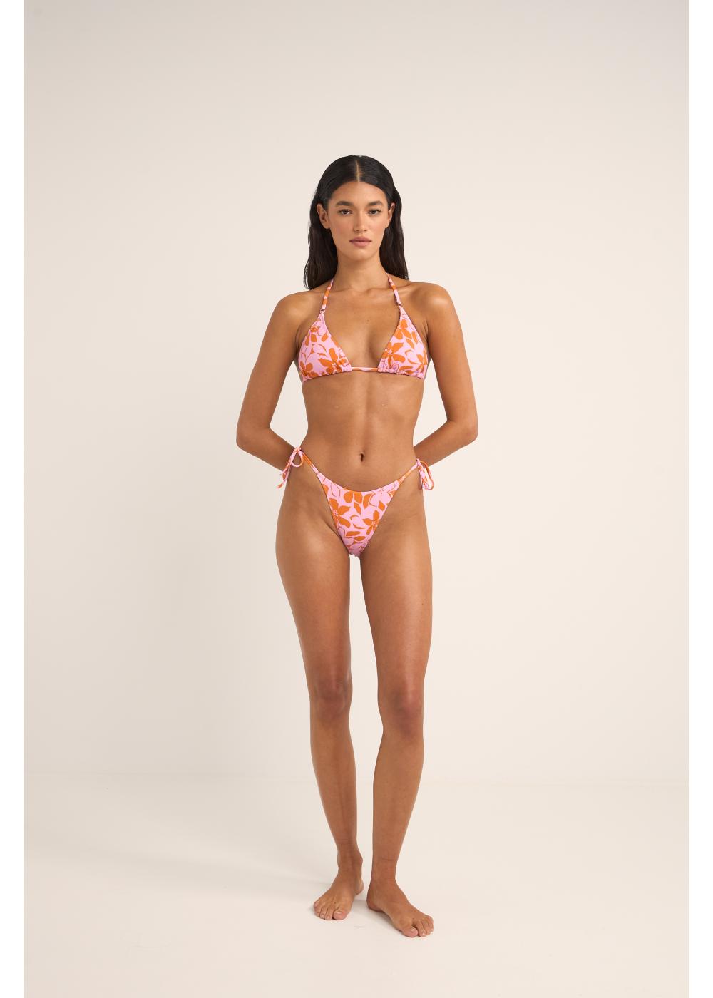 Bora Bora Floral Tie Side Hi Cut Pant - תחתון ביקיני