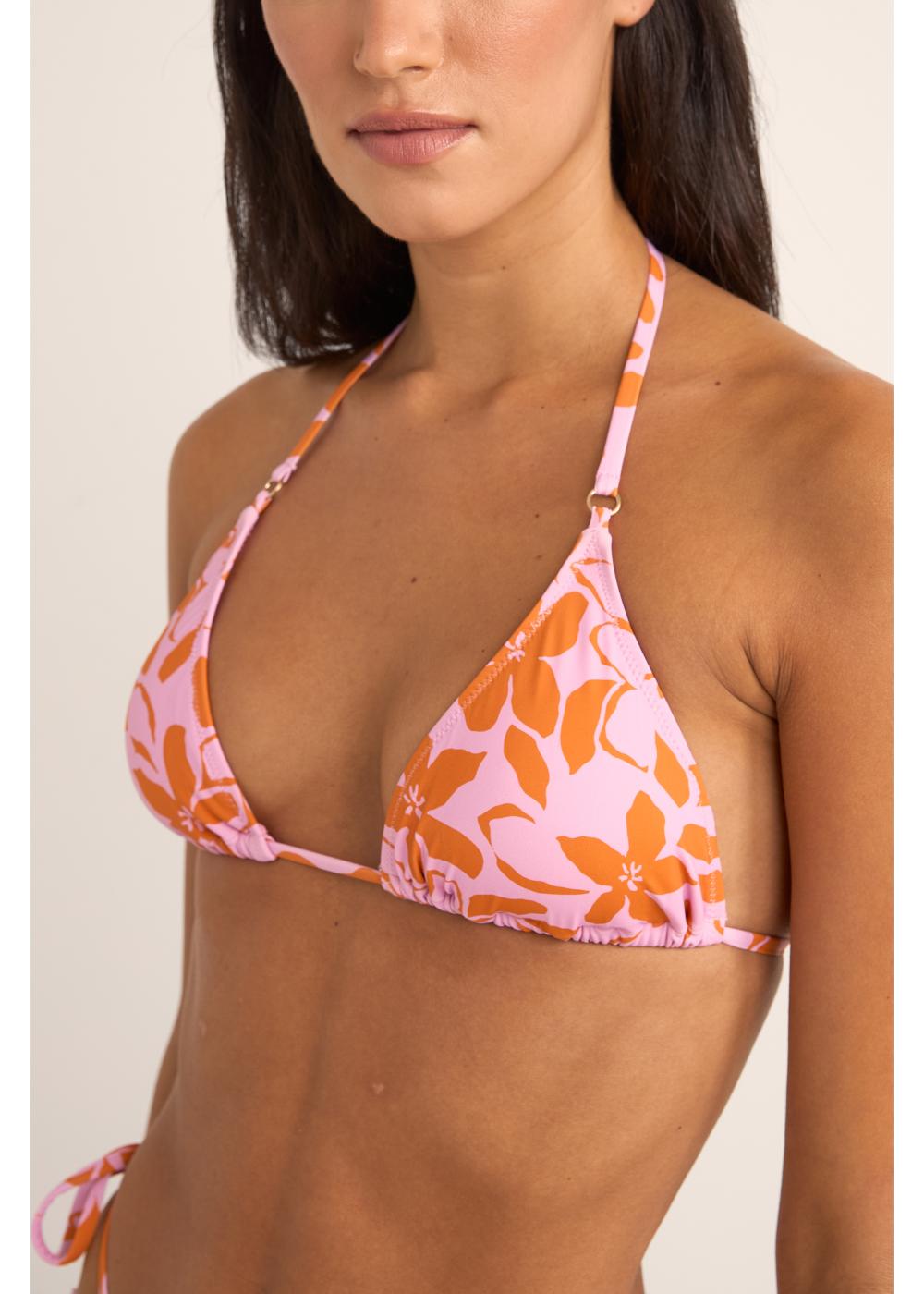 Bora Bora Floral Slide Tri Top - טופ ביקיני