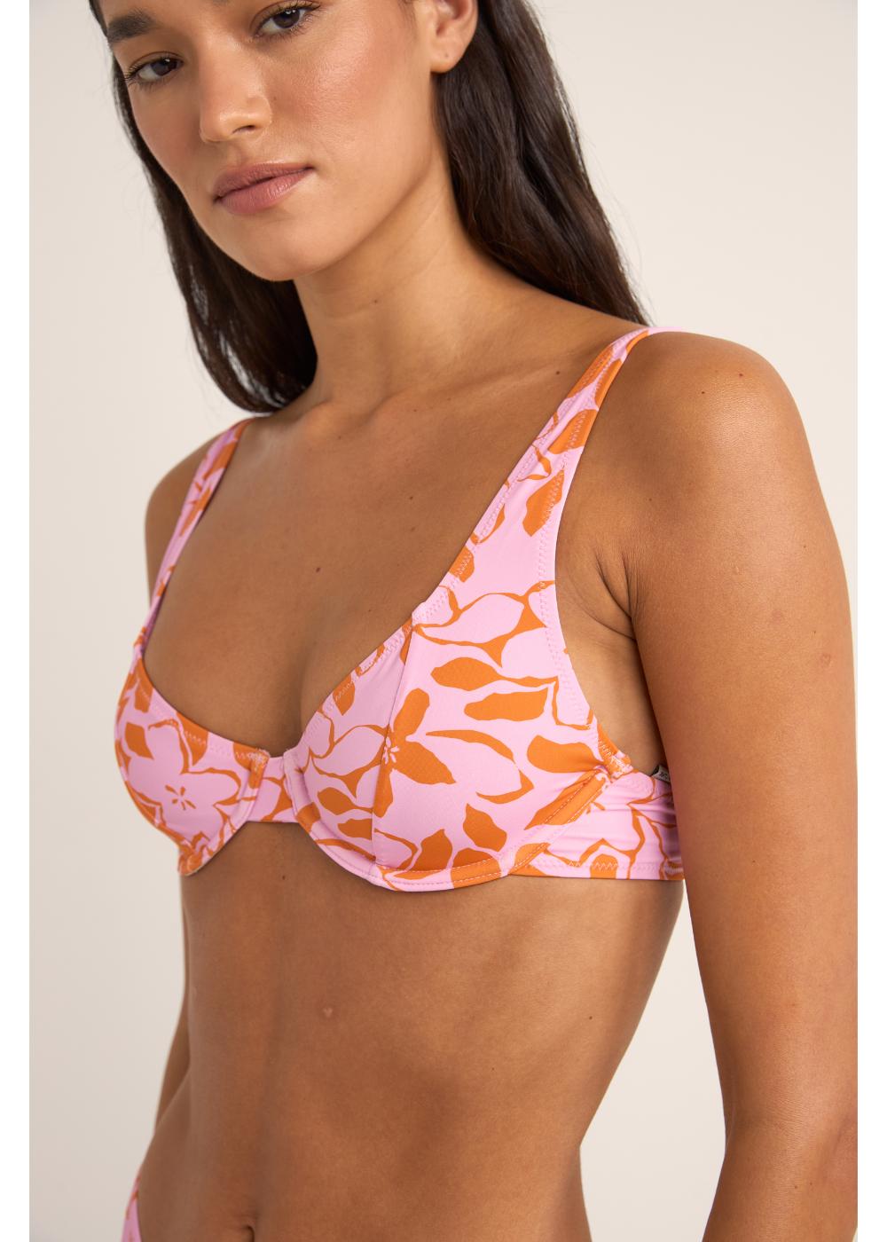 Bora Bora Floral Panelled Underwire Top - טופ ביקיני