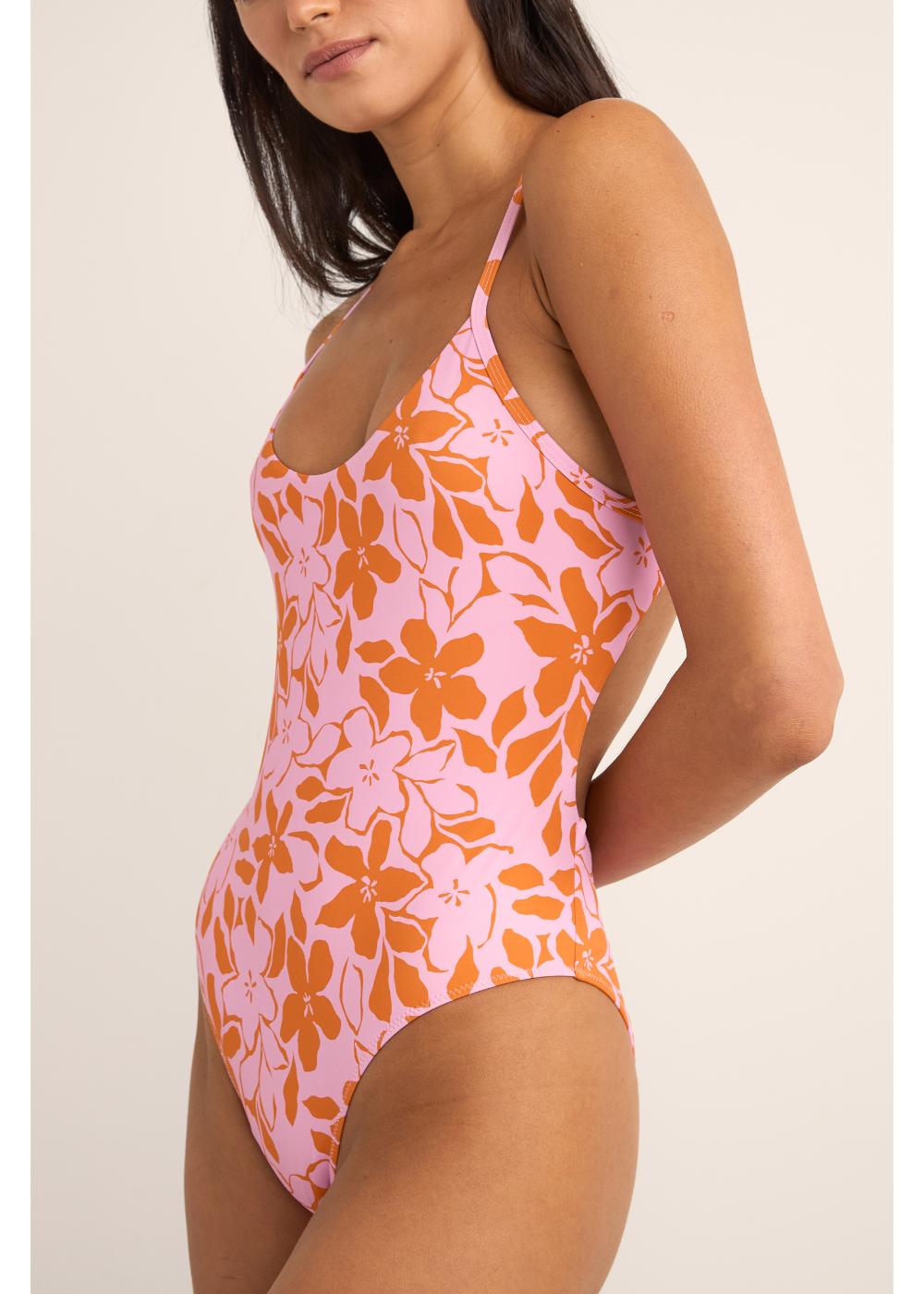 Bora Bora Floral Cross Back One Piece - בגד ים שלם
