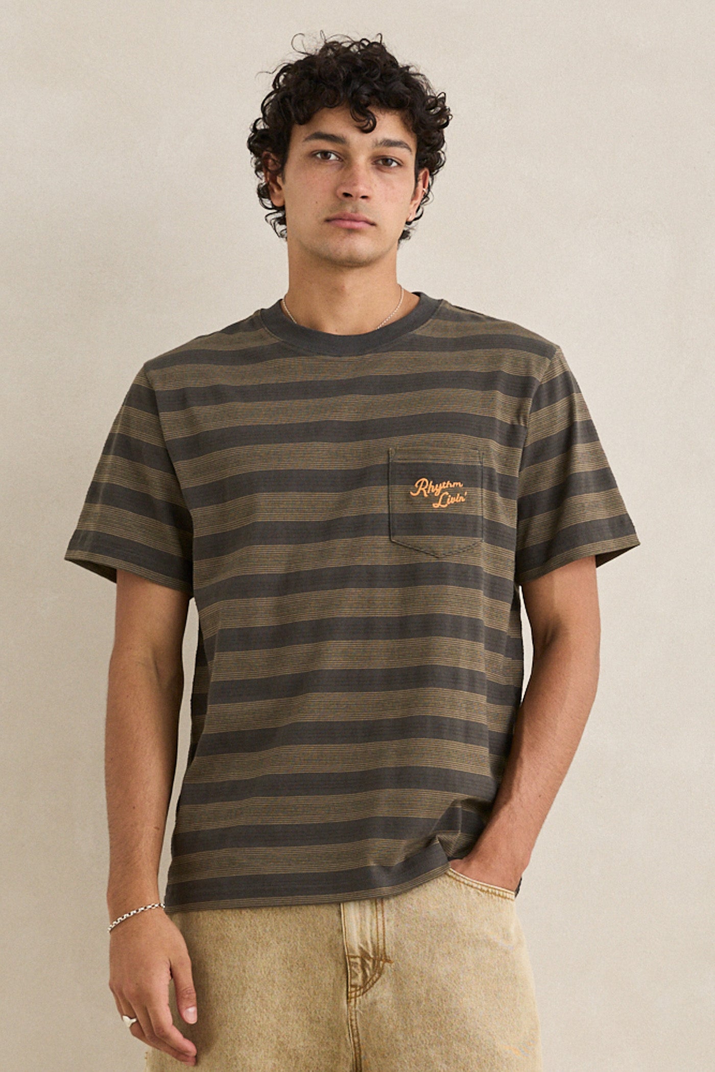 Vintage Jacquard Stripe Ss T-Shirt