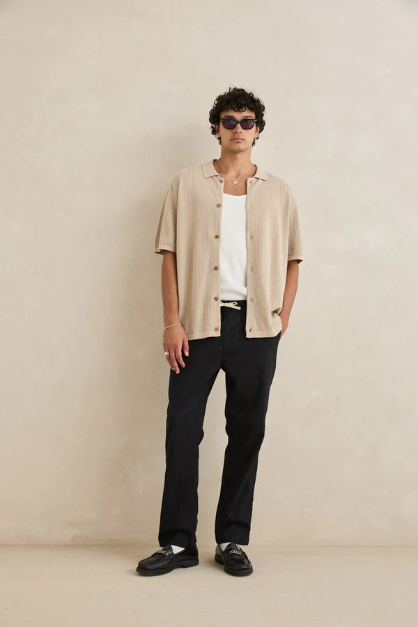 Textured Knit Ss Shirt