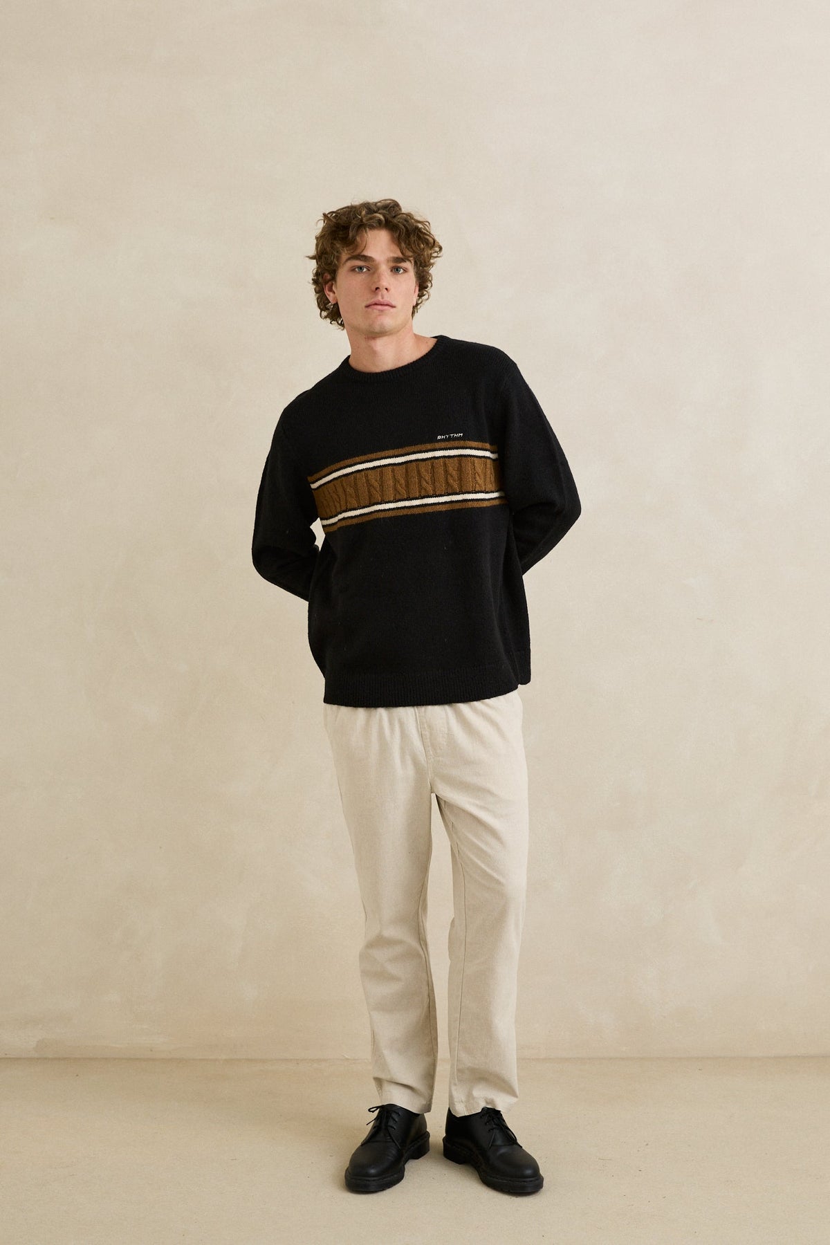 Rhythm Mohair Stripe Knit BLACK