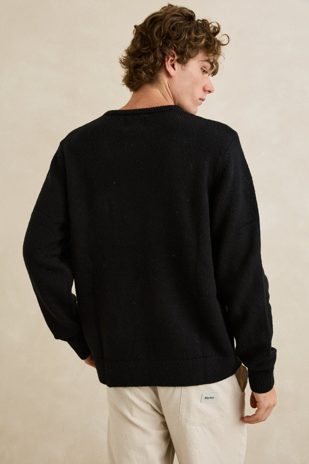 Rhythm Mohair Stripe Knit BLACK