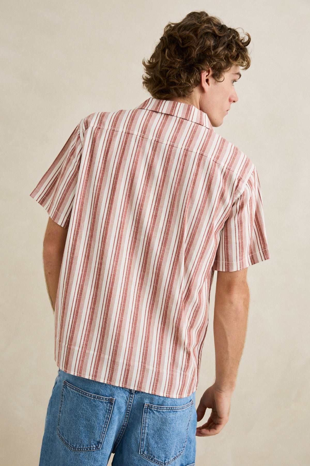 Rhythm Vacation Stripe SS Shirt NATURAL