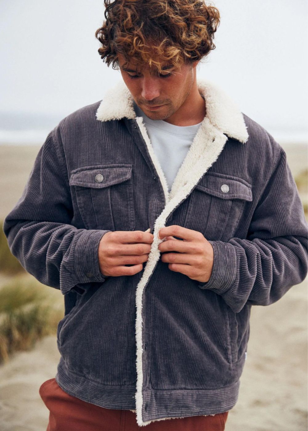 ג׳קט קורדורוי גברים katin harris jacket #צבע_grey