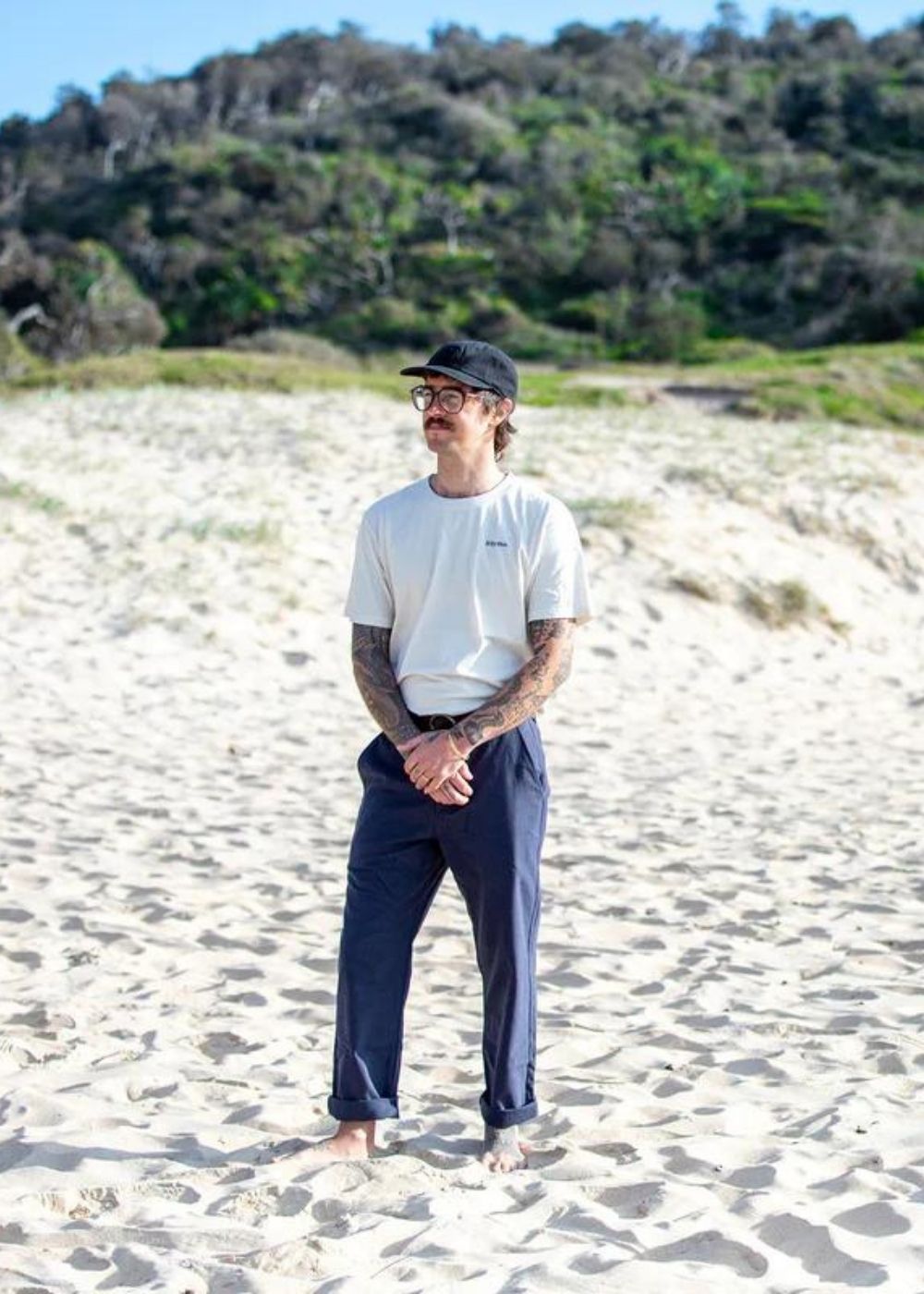 חולצת טישרט קצרה - Classic Brand צבע_vintage_white