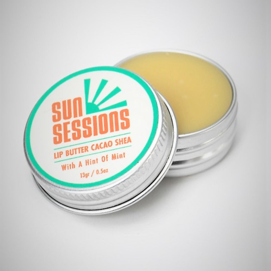 סאן סשין - חמאת שיאה לשפתיים - sun session - lip butter cacao shea with a hint of mint