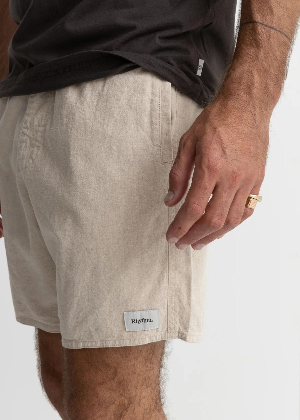 Rhythm Classic Linen Jam - מכנסי כותנה קצרים צבע_sand