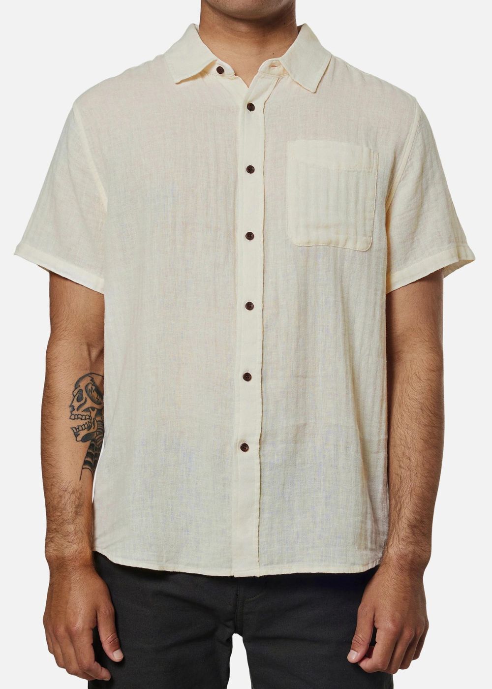 Alan Solid Shirt מכופתרת קצרה