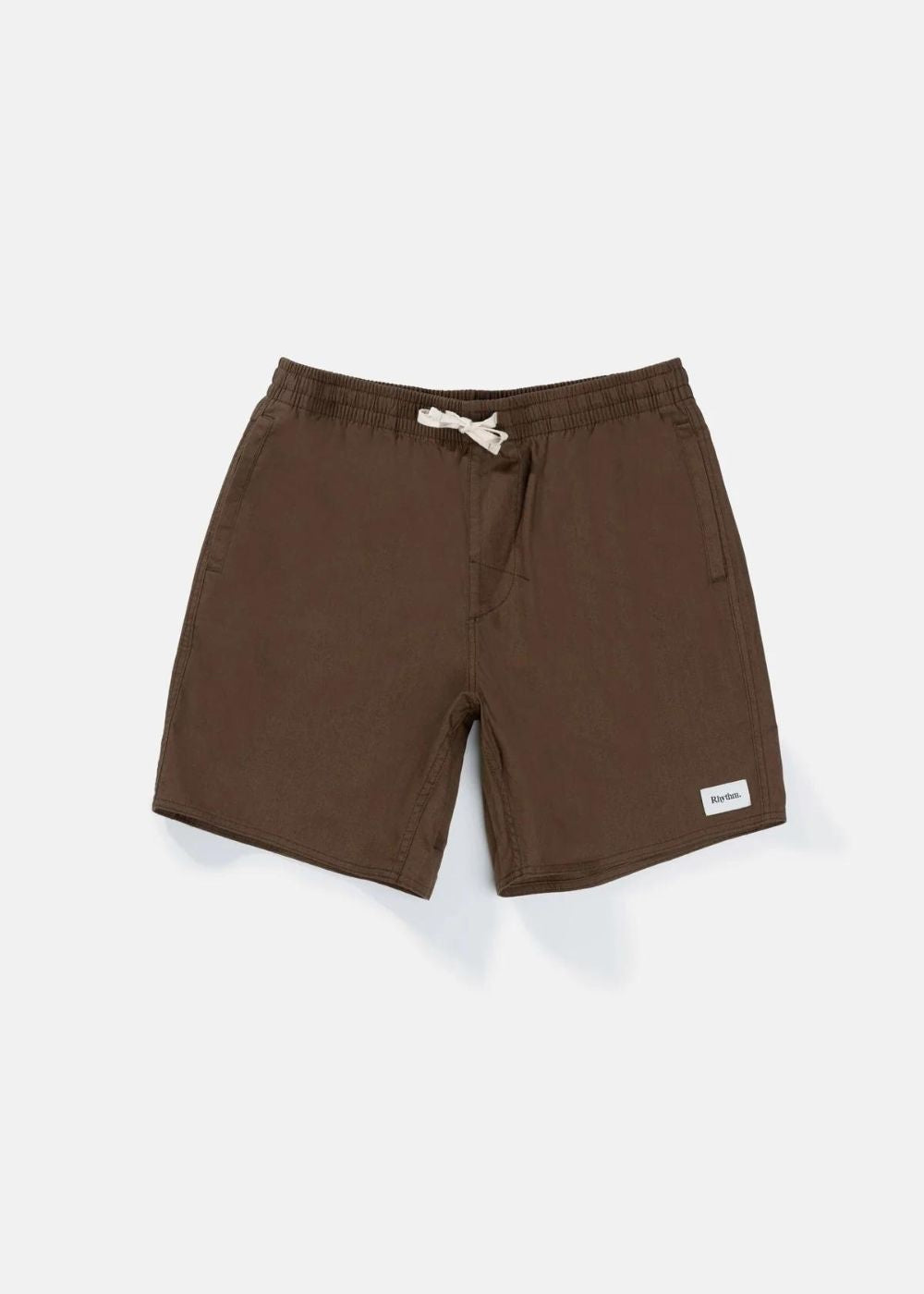 Rhythm Classic Linen Jam - מכנסי כותנה קצרים צבע_chocolate