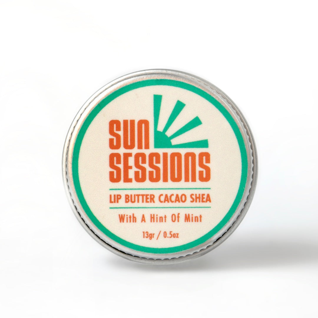 סאן סשין - חמאת שיאה לשפתיים - sun session - lip butter cacao shea with a hint of mint