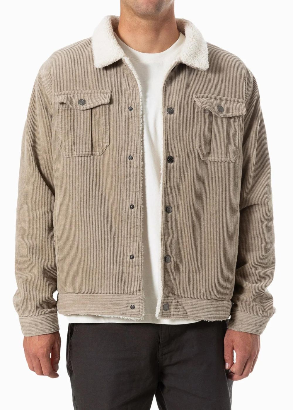 ג׳קט קורדורוי גברים katin harris jacket #צבע_warm gray