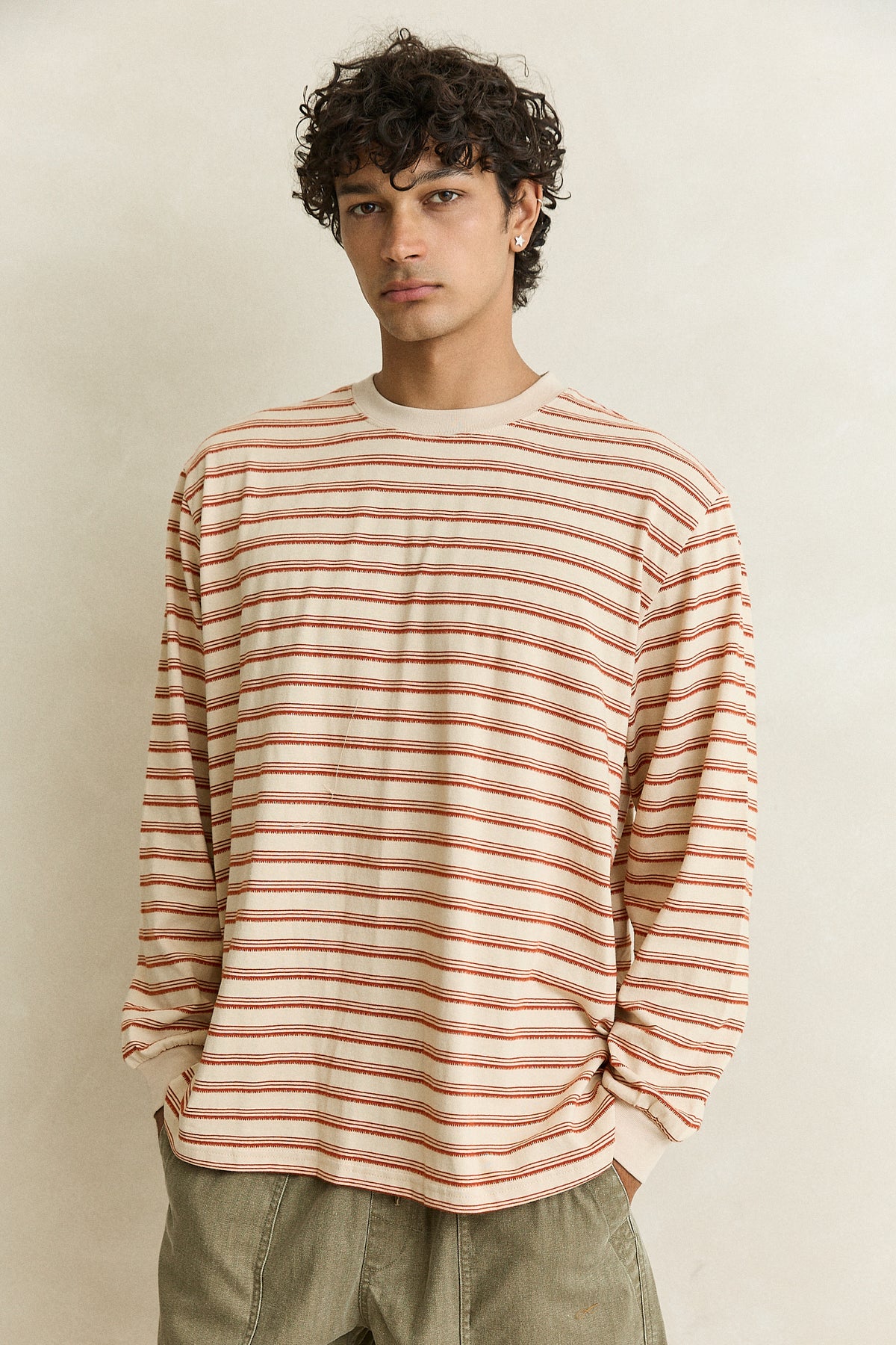 Vintage Stripe LS T-Shirt Natural