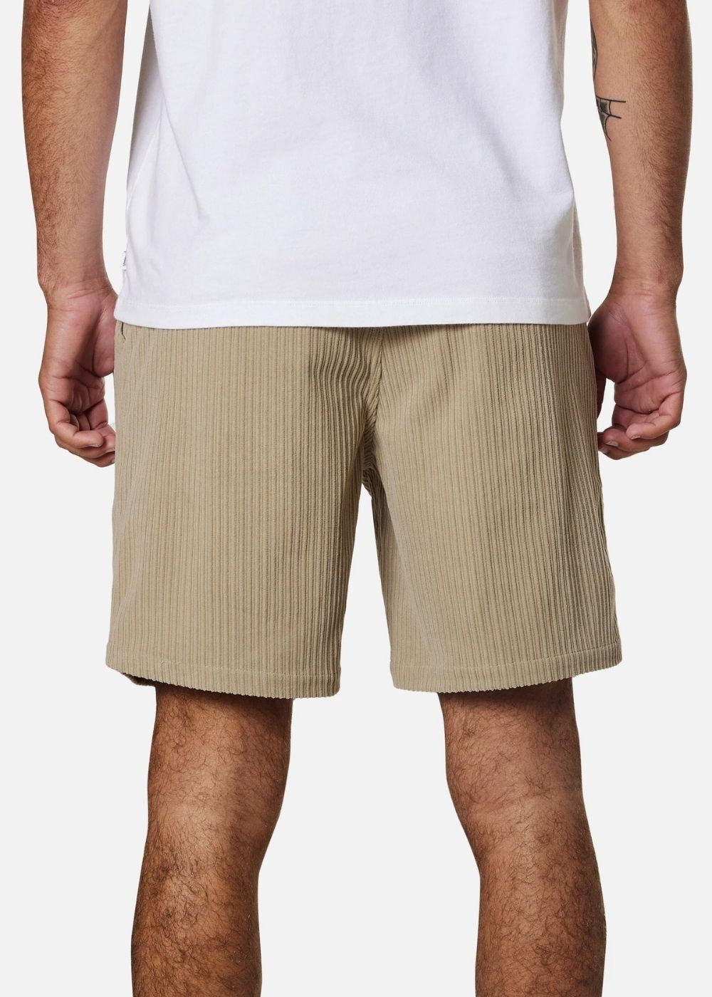 Kennith Short - מכנסי קורדורוי קצרים צבע_aluminum