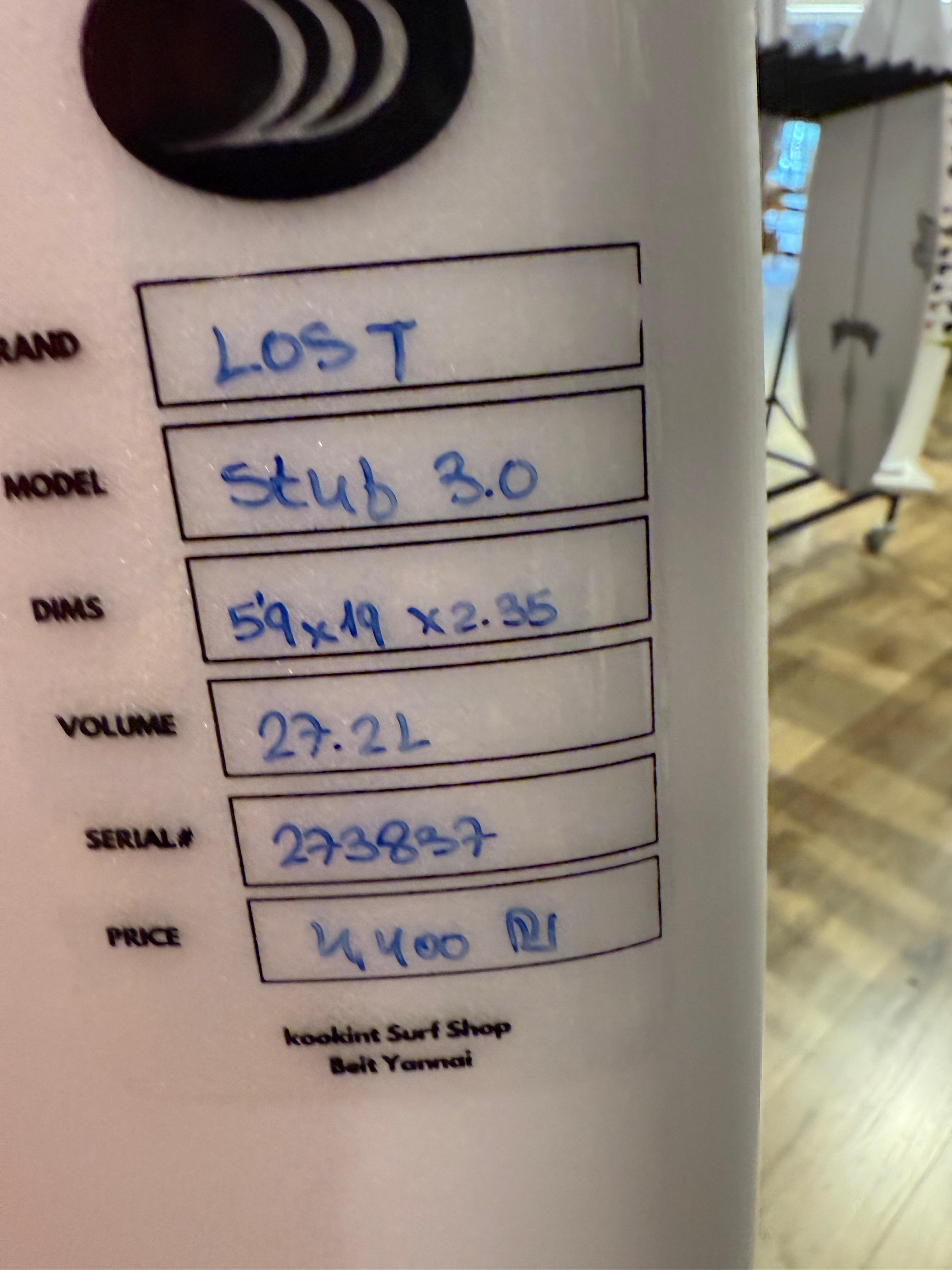 3.0 Stub 5'9