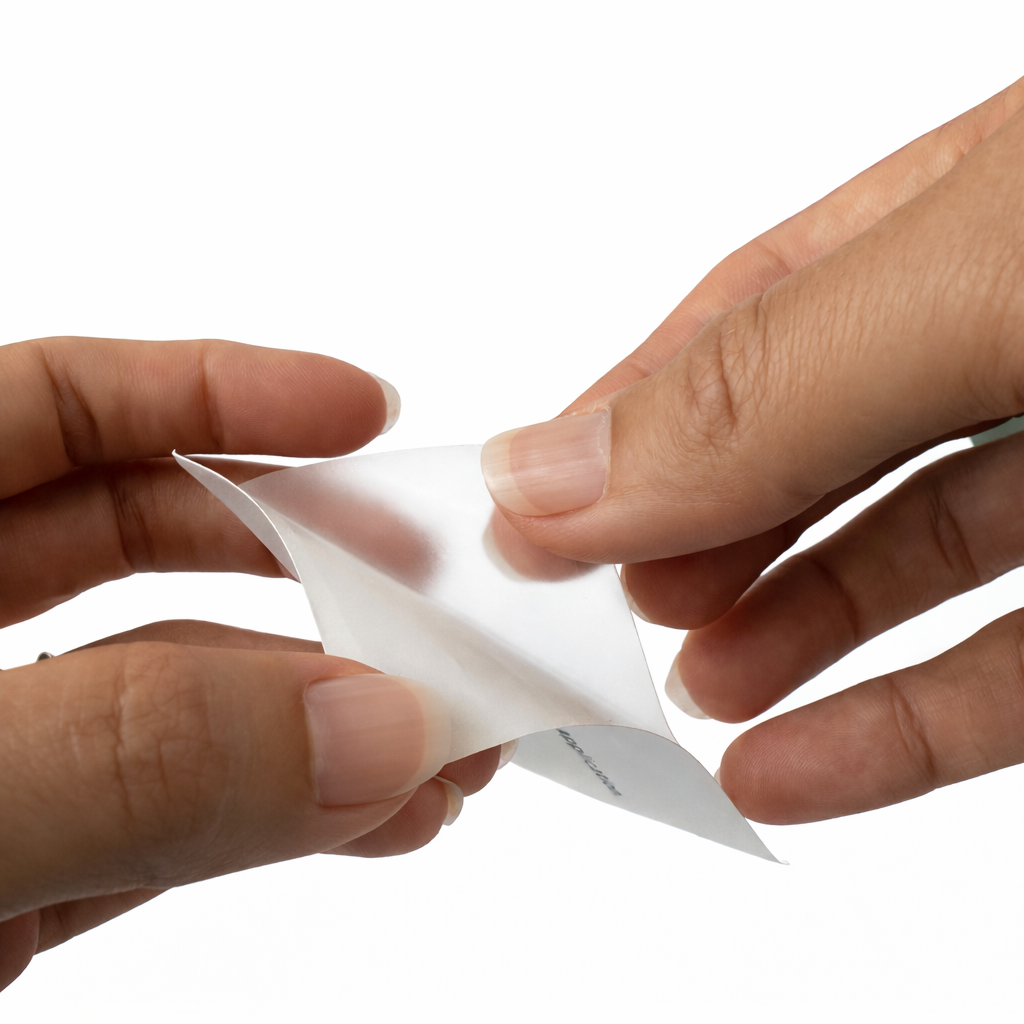 Applying DING-AID transparent repair tape