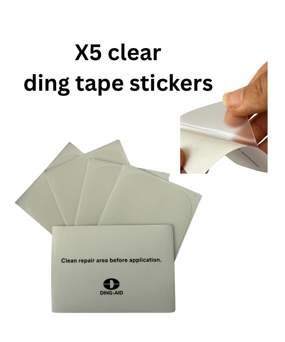 Five transparent DING-AID repair patches