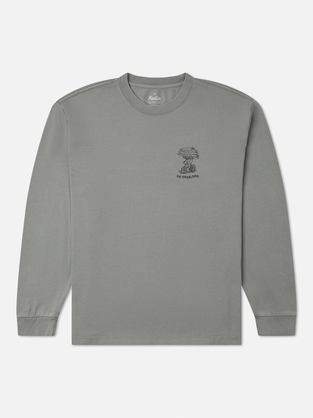 Katin Trek Box Fit LS Tee, Graphite Vintage Wash