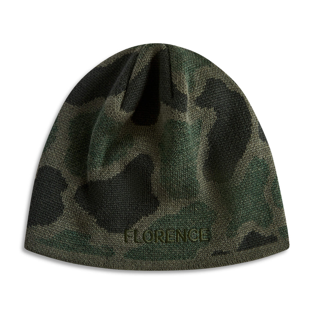 Jacquard Logo Beanie – Mountain Camo, front