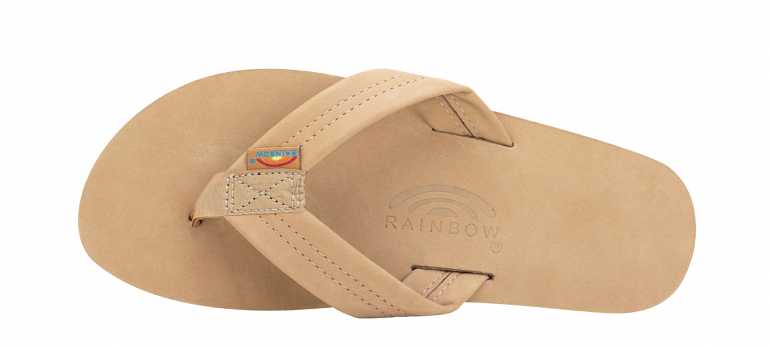 SINGLE LAYER PREMIER LEATHER SIERRA BROWN - MEN - RAINBOW SANDALS