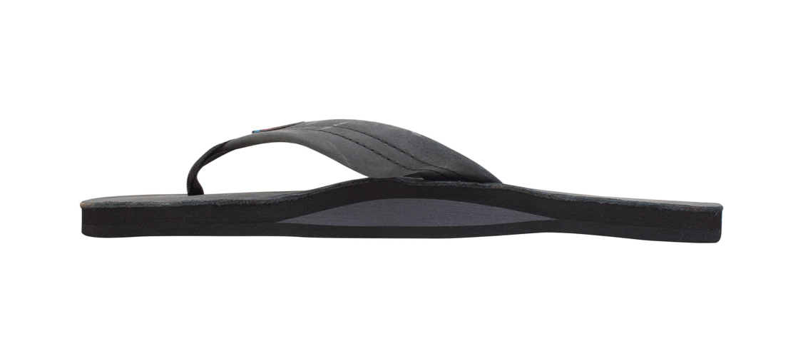 SINGLE LAYER PREMIER LEATHER BLACK - MEN - RAINBOW SANDALS