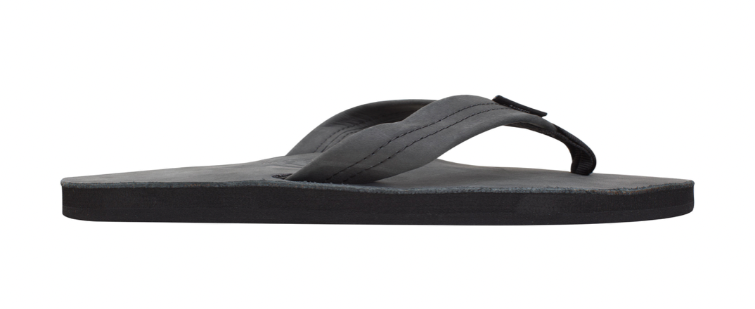 SINGLE LAYER PREMIER LEATHER BLACK - MEN - RAINBOW SANDALS