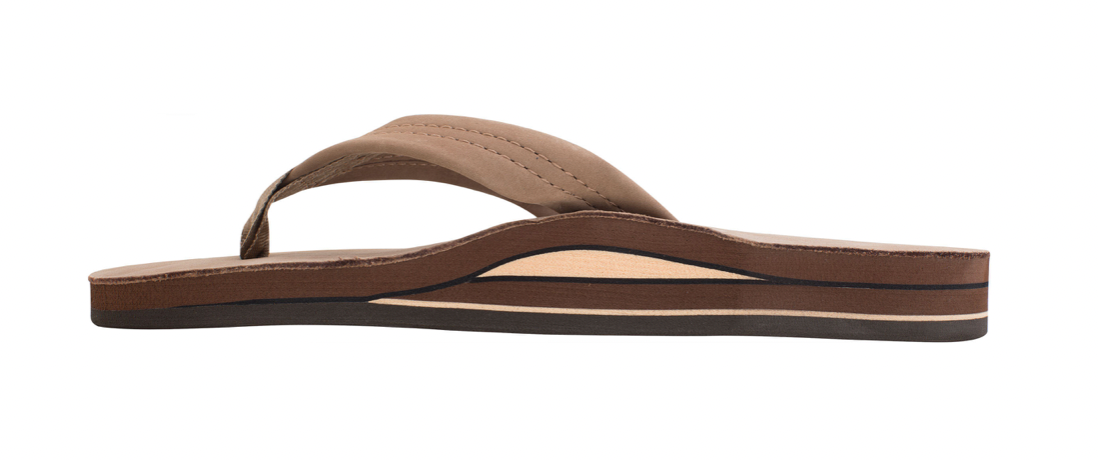 DOUBLE LAYER PREMIER LEATHER DARK BROWN - MEN - RAINBOW SANDALS