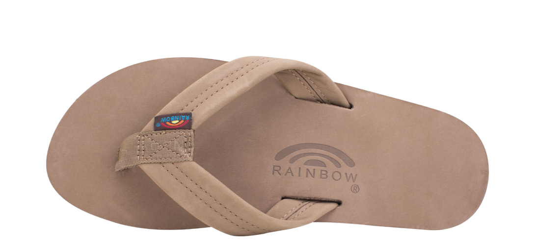 DOUBLE LAYER PREMIER LEATHER DARK BROWN - MEN - RAINBOW SANDALS