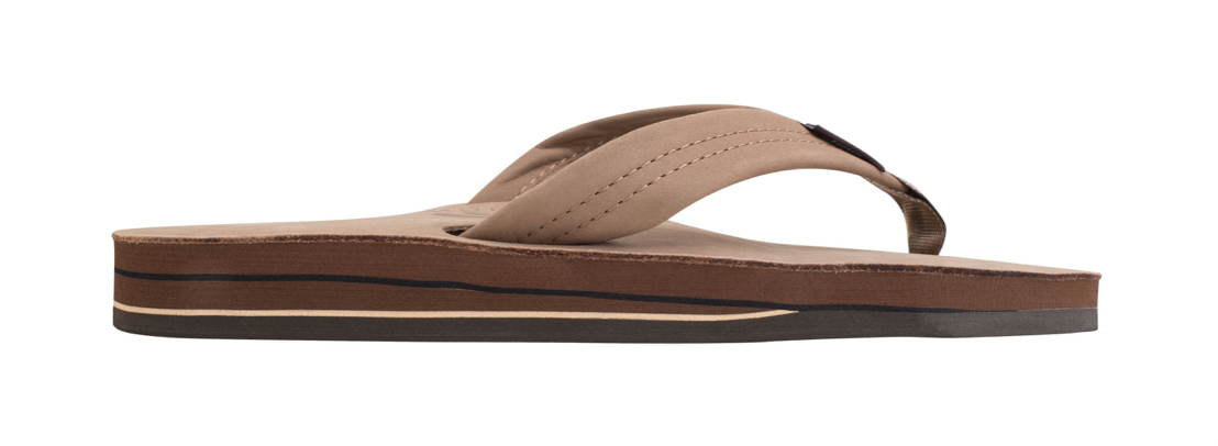 DOUBLE LAYER PREMIER LEATHER DARK BROWN - MEN - RAINBOW SANDALS