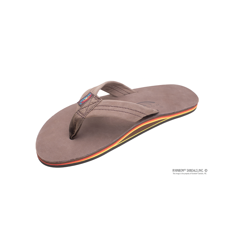 SINGLE LAYER PREMIER LEATHER EXPRESSO PINLINE - MEN - RAINBOW SANDALS