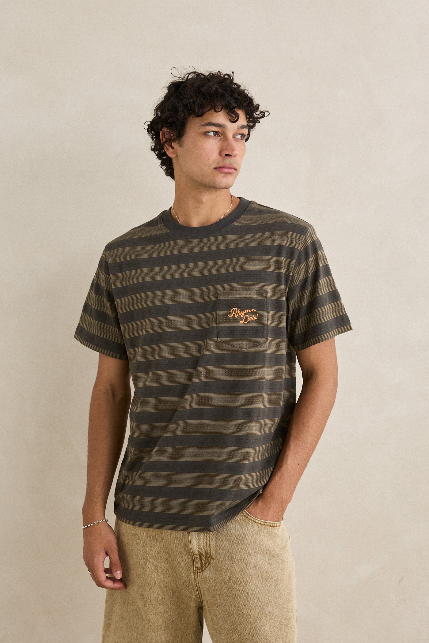 Vintage Jacquard Stripe Ss T-Shirt