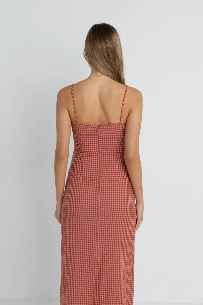 Lola Check Gathered Maxi Dress
