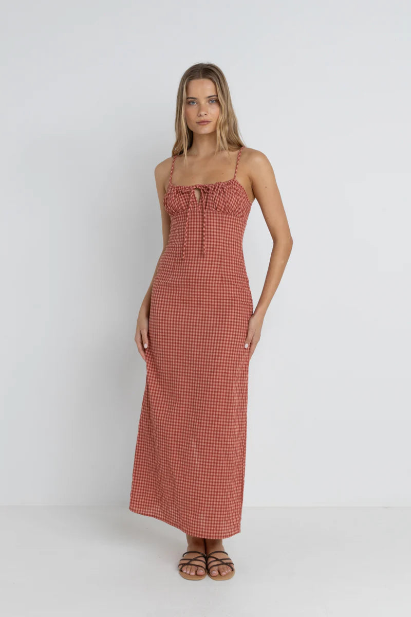 Lola Check Gathered Maxi Dress