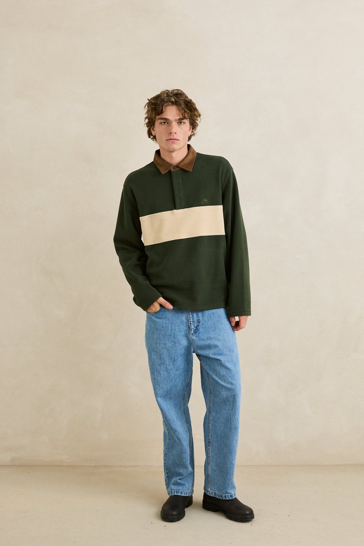 Rhythm Awake Polar Fleece Polo FOREST