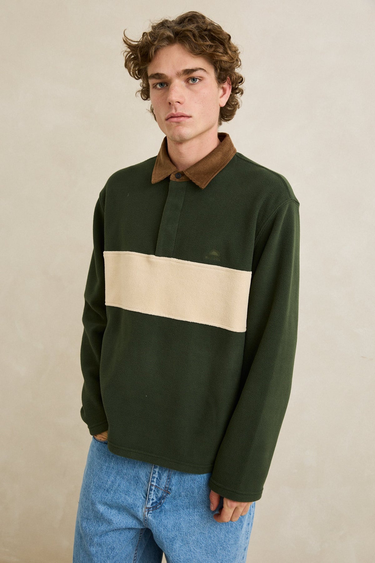 Rhythm Awake Polar Fleece Polo FOREST