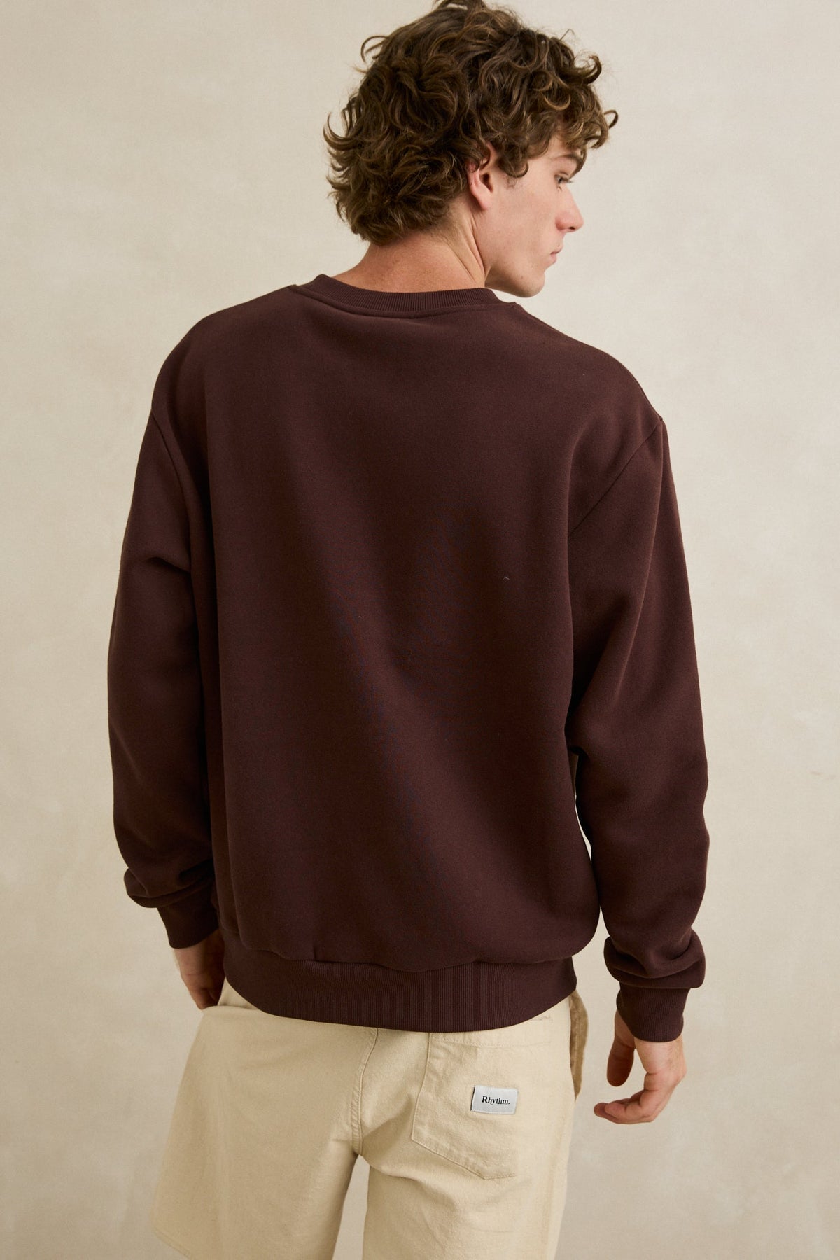 Rhythm Radio Sounds Fleece Crew CHESTNUT
