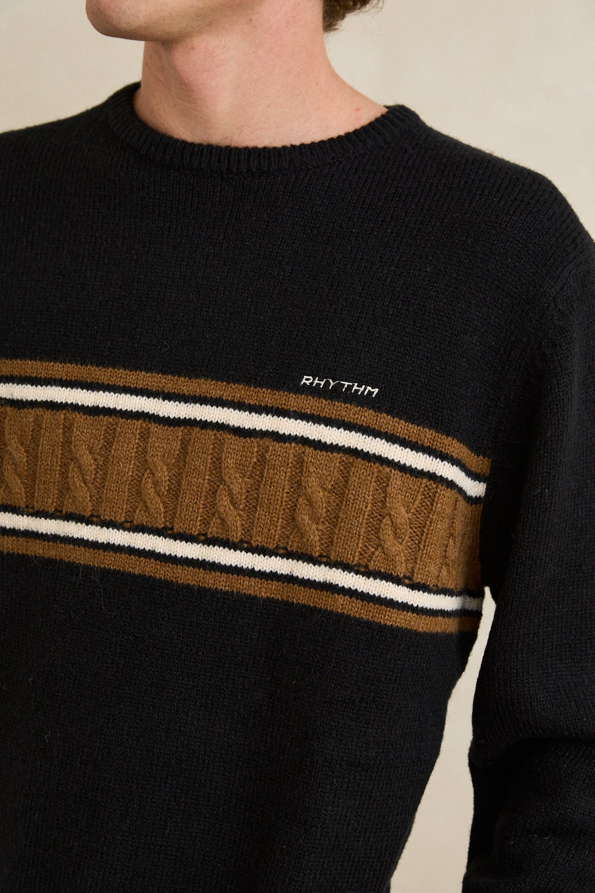 Rhythm Mohair Stripe Knit BLACK