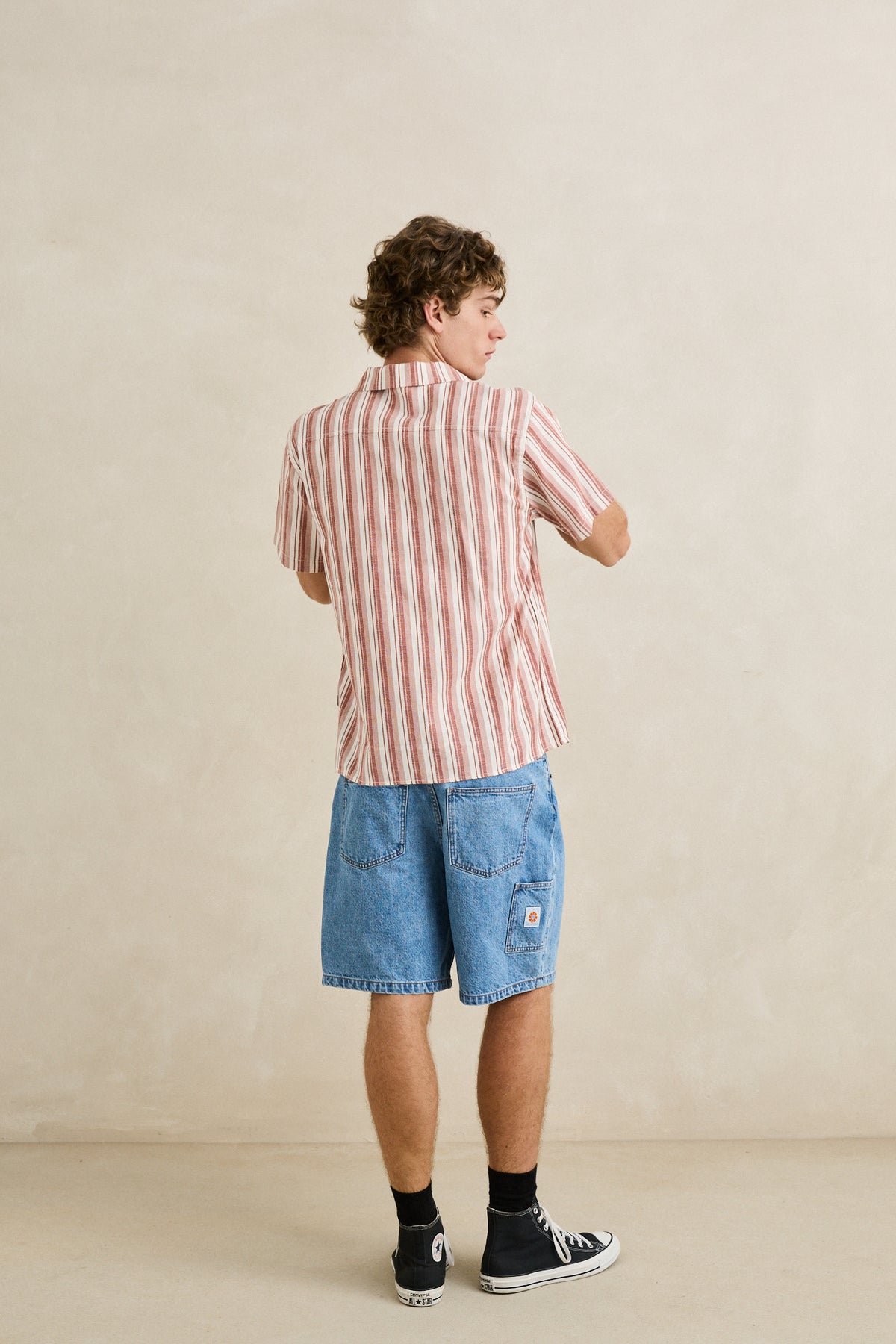 Rhythm Vacation Stripe SS Shirt NATURAL