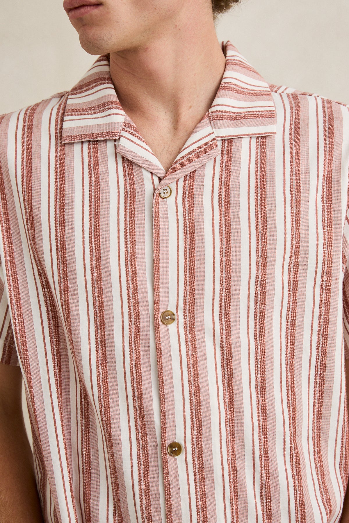 Rhythm Vacation Stripe SS Shirt NATURAL