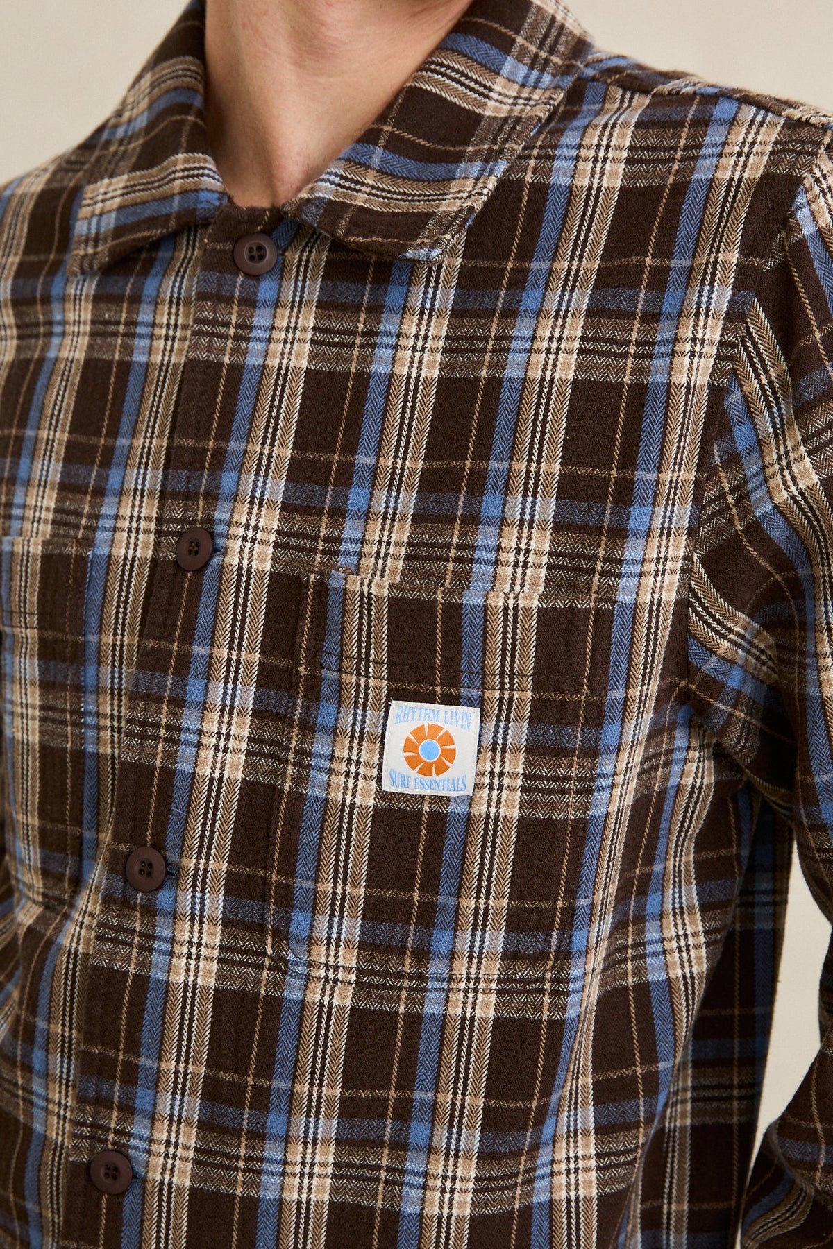 Rhythm Alex Check Ls Shirt CHESTNUT