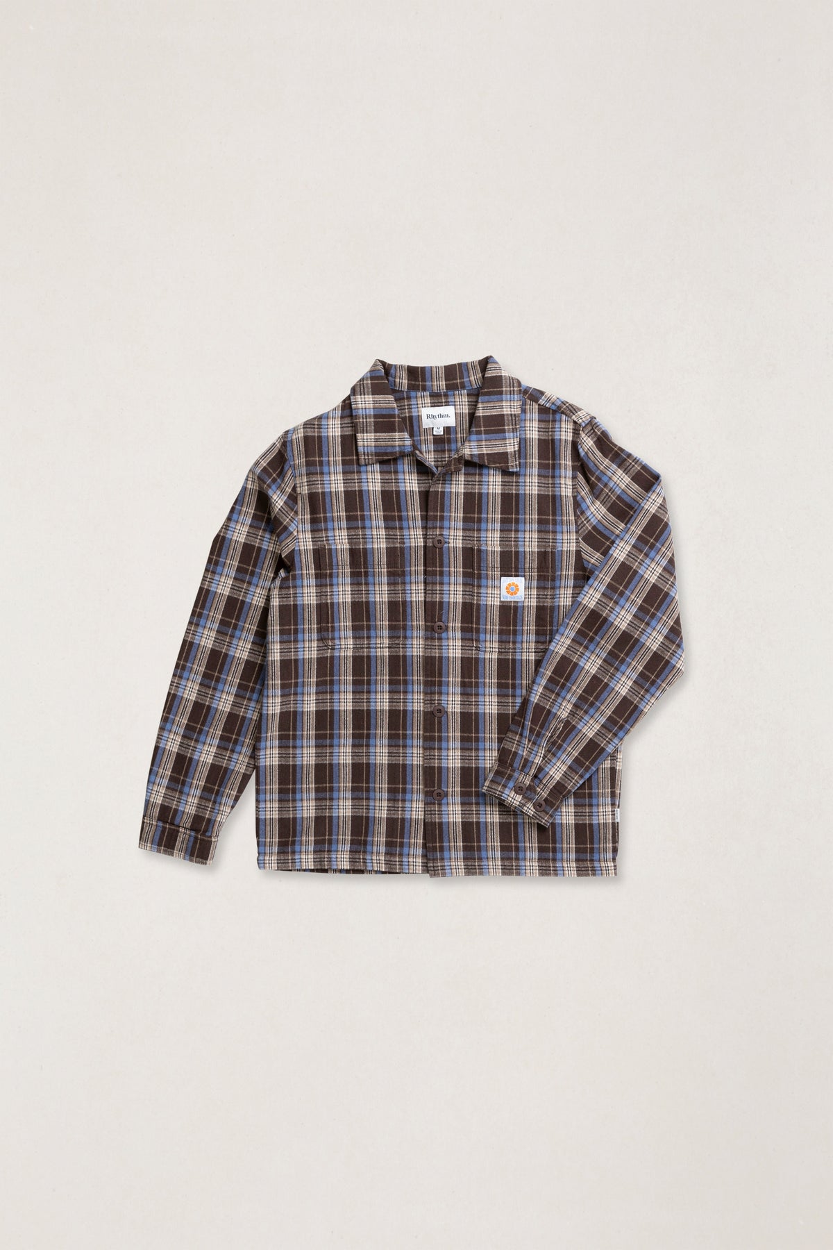 Rhythm Alex Check Ls Shirt CHESTNUT