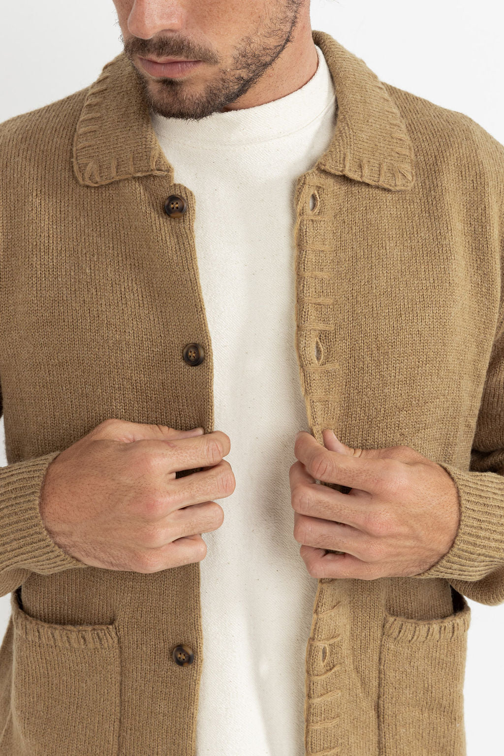 Whip Stitch Button Up Knit