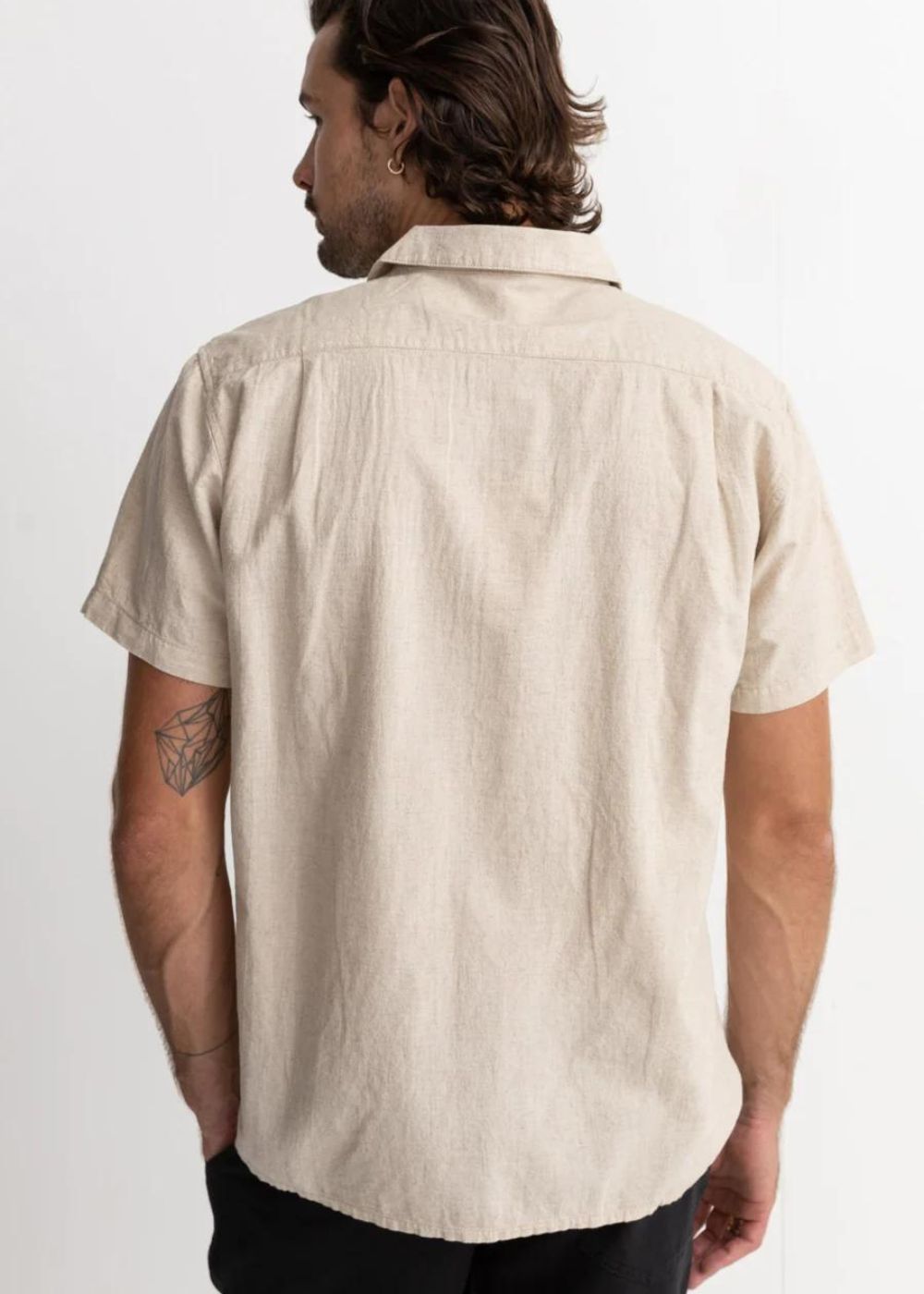 Rhythm Classic Linen Shirt -חולצת פשתן מכופתרת צבי_sand