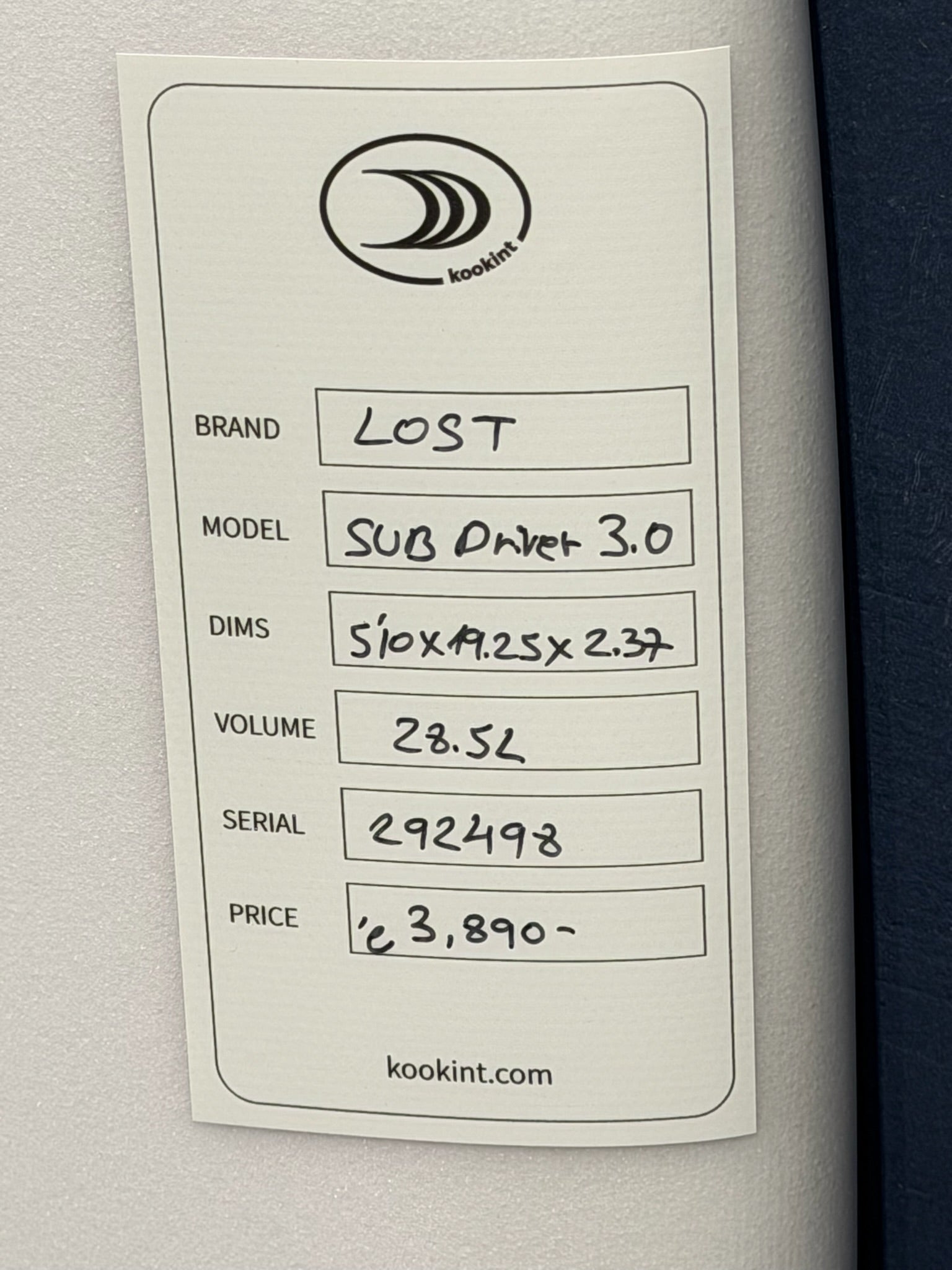 SUB DRIVER 3.0 SWALLOW 5.10