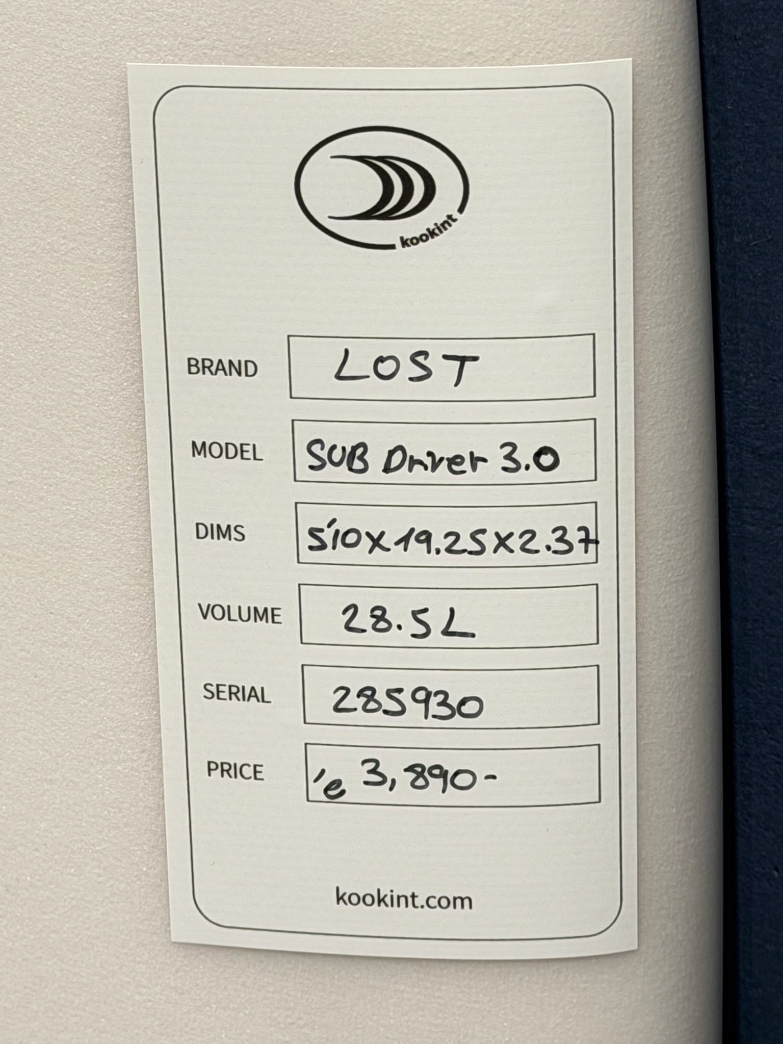 SUB DRIVER 3.0 SWALLOW 5.10