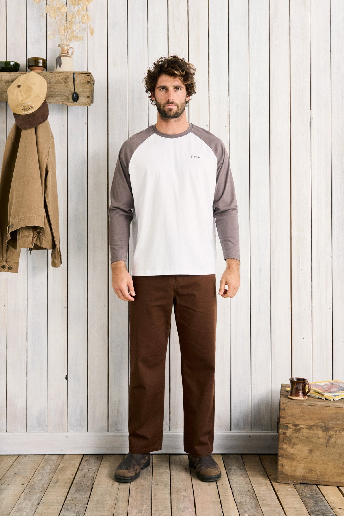 Rhythm Foster Ls T-shirt BONE